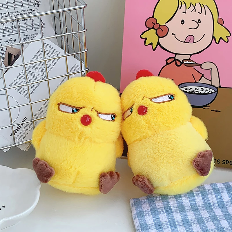 1PC Funny Cute Screaming Little Yellow Chicken Pendant Plush Toy Doll Net Red Chick Mini Bag Pendant Keychain Doll