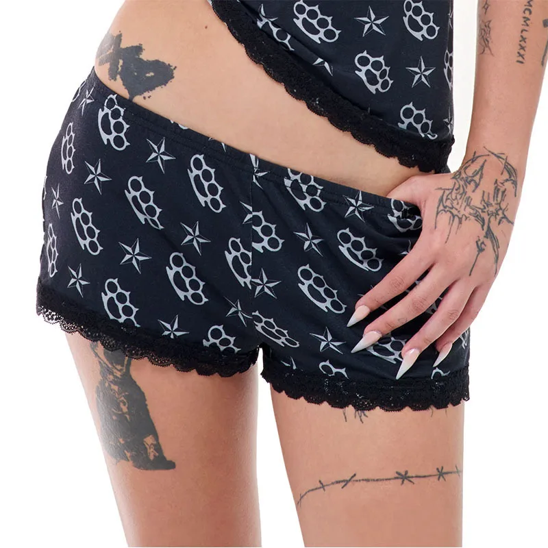 

Женские сексуальные винтажные кружевные ультракороткие шорты American Gothic Ins в стиле панк Y2K, уличный стиль, готика, гранж.
