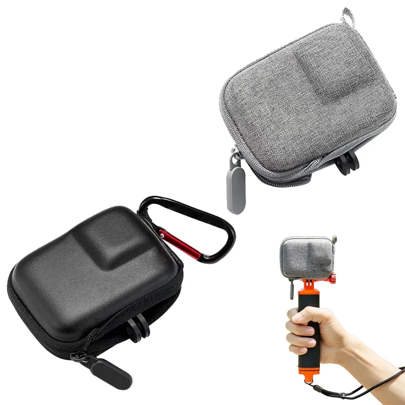  ﻿ Half Open Storage Bag for GoPro Hero 13 12 11 10 9 8 7 DJI Osmo Action 6 5Pro 4 3 Insta360 AcePro With Buckle Carabiner