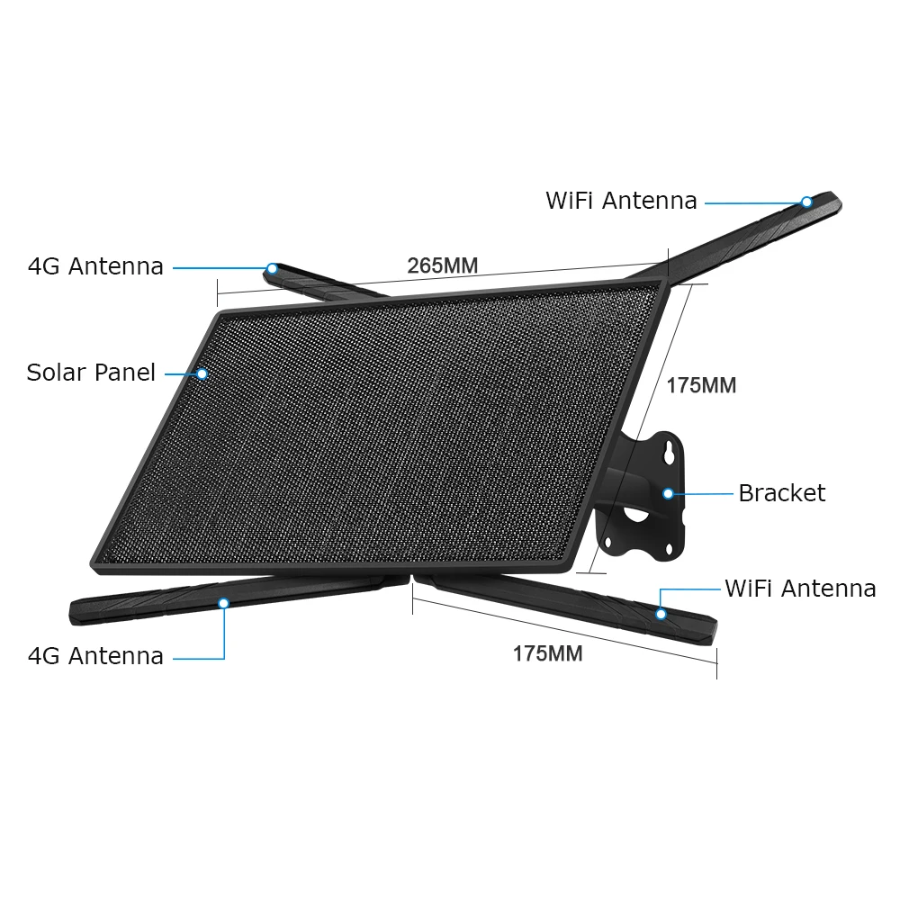 SHIWOJIA 4G بطاقة SIM جهاز توجيه بالطاقة الشمسية 20 واط 20100 مللي أمبير بطارية مع فتحة للبطاقات Sim في الهواء الطلق لكاميرا تعقب كاميرا الأمن IP66 مقاوم للماء