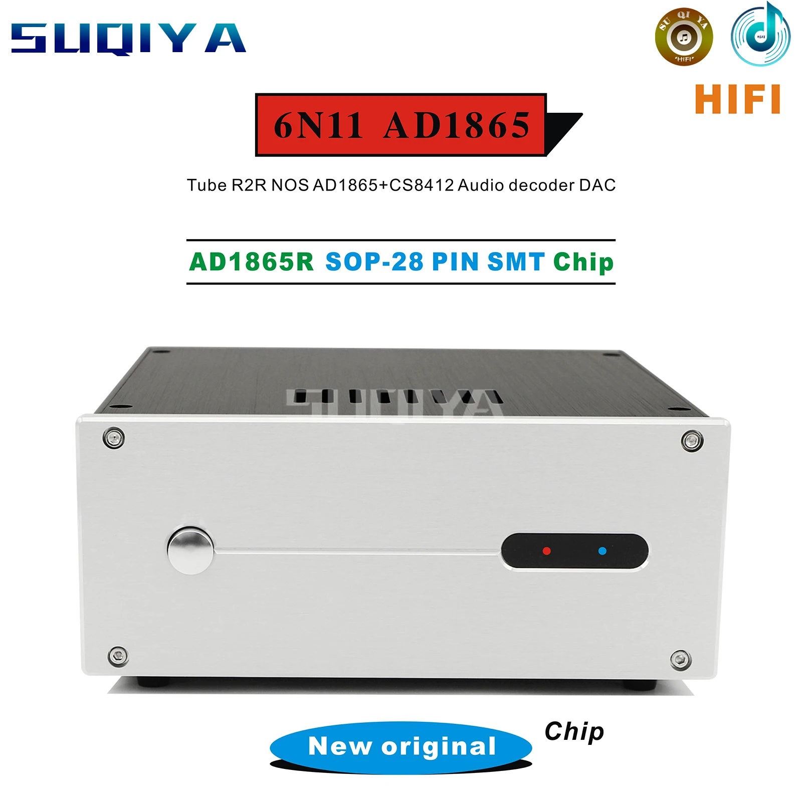 

SUQIYA-HIFI Stereo 6Z4+6N11 Tube Decoder R2R NOS AD1865+CS8412 Audio AD1865 DAC (DAC Chip Optional)