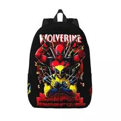 Popular Movies Backpack Deadpool & Wolverine Couple Harajuku Design High School For Gifts Retro Washable Laptop Bag