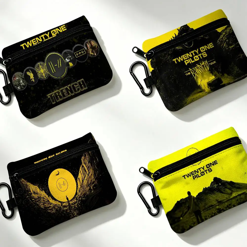 Classic B-Bitcoin Fashion Portable Oxford Fabric Mini Wallet Carabiner Design Small Coin Bag For Cards Keys Earphones