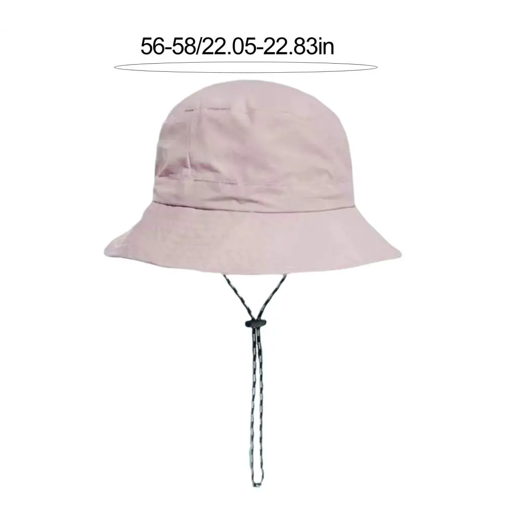 Breathable Garden Hat Foldable Bucket Hat with Adjustable Drawstring Windproof Quick-dry Cotton Polyester Beach Hat for Women