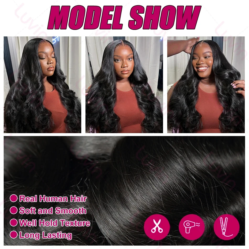 250% 4x4 5x5 إغلاق شعر مستعار الجسم موجة غلويليس شعر مستعار شعر الإنسان 13x6 HD الدانتيل الباروكة الأمامية البرازيلي شفافة 13x4 الدانتيل الجبهة الباروكات #6