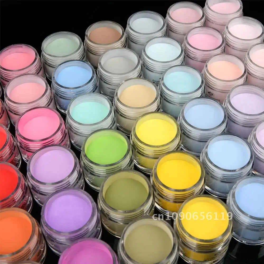 10/20/40/50 Jars (10g Jar) เล็บอะคริลิคผงอะคริลิคผงอะคริลิคที่มีสีสัน Dipping Powder สําหรับ DIY เล็บขยายชุด