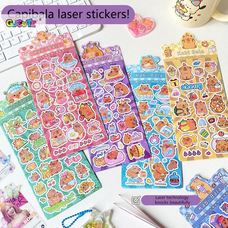 Cute Cartoon Capybara Stickers Waterproof Stickers School Supplies Diary Decoration Stickers Stationery Hand Account Decorate