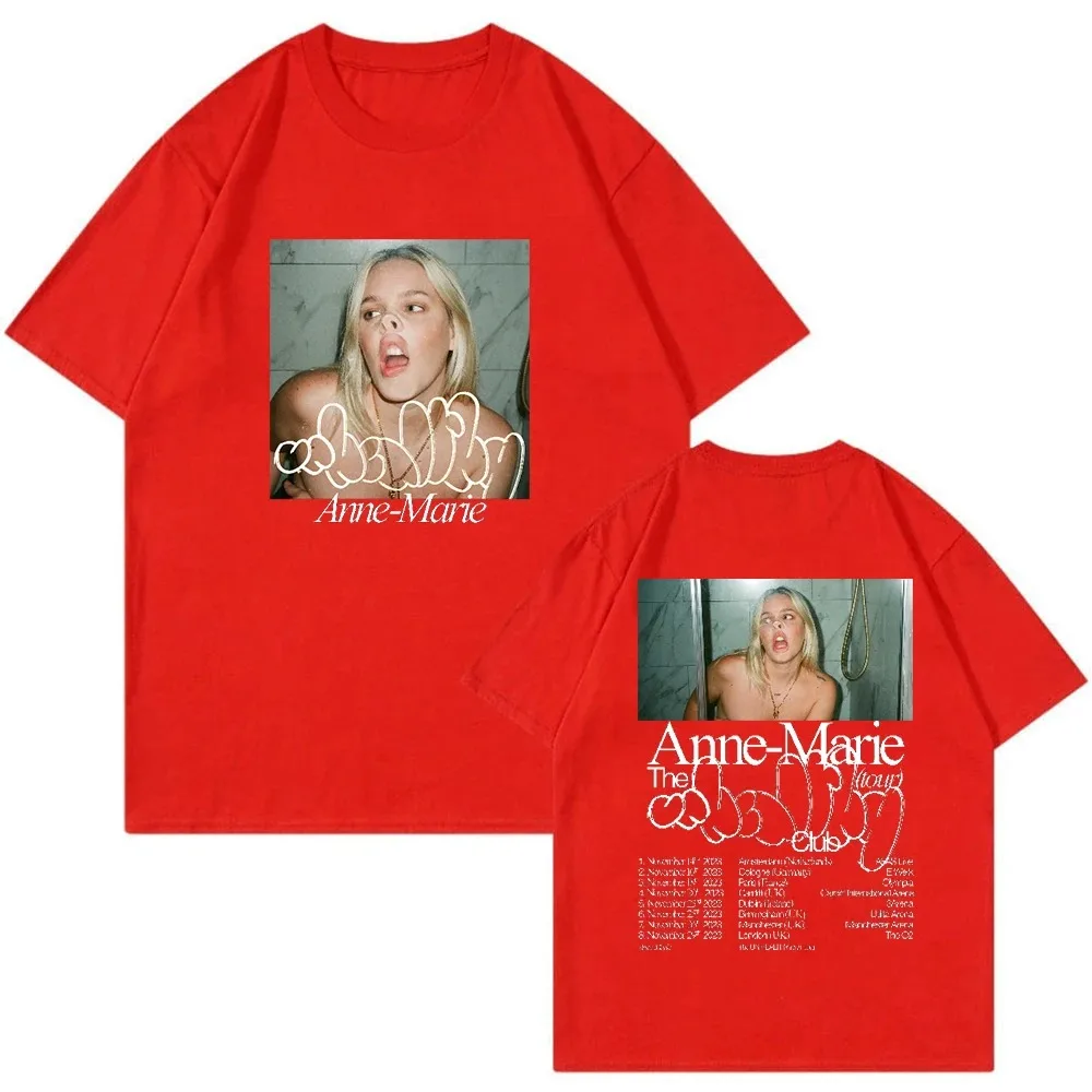 Anne Marie Merch 2024 The Unhealthy Club Tour T-shirt Crewneck Short Sleeve Streetwear Mężczyźni Kobiety Tee Fashion Clothes