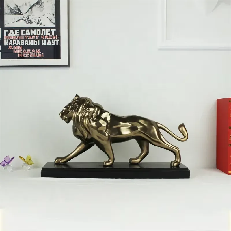 Home Decor Animal Art Sculpture Collection Indoor Ornaments Hand-carved lion Bronze Statue