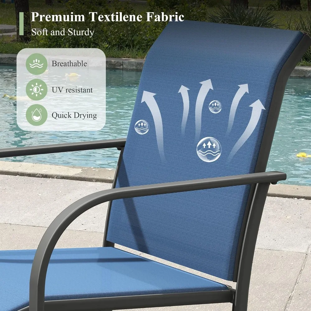 5 Piece Patio Dining Set, Stackable Textilene Chairs & 40.6