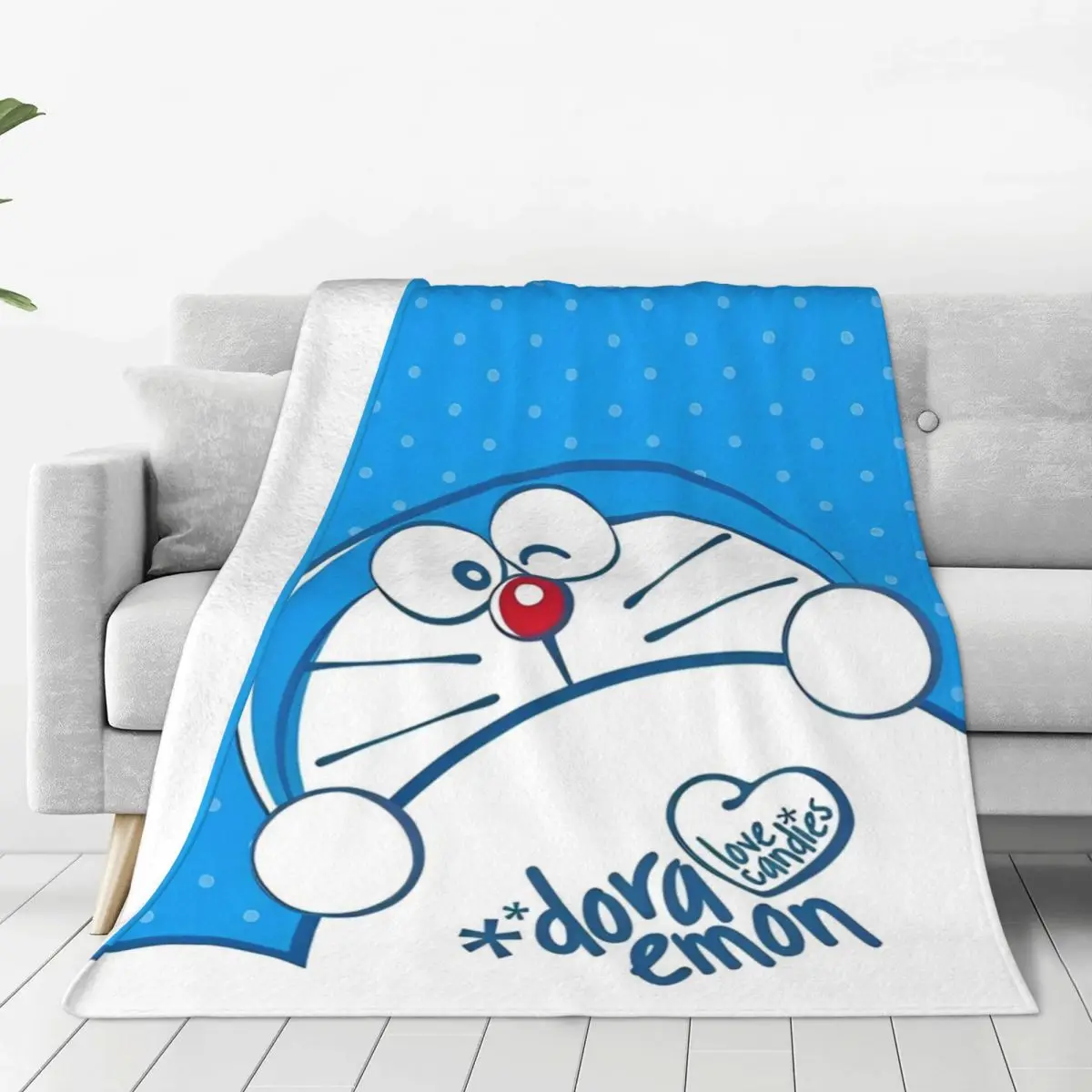 D-Doraemons Kawaii Fleece Throw Blanket Blankets for Sofa Couch Soft Bedroom Quilt