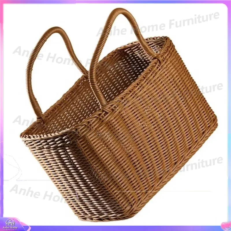 Wall Mounted Collapsible Pet Bed Round Wicker Cat Dog House Boho Seaweed Basket Foldable Laundry Storage Organizer Home Decor