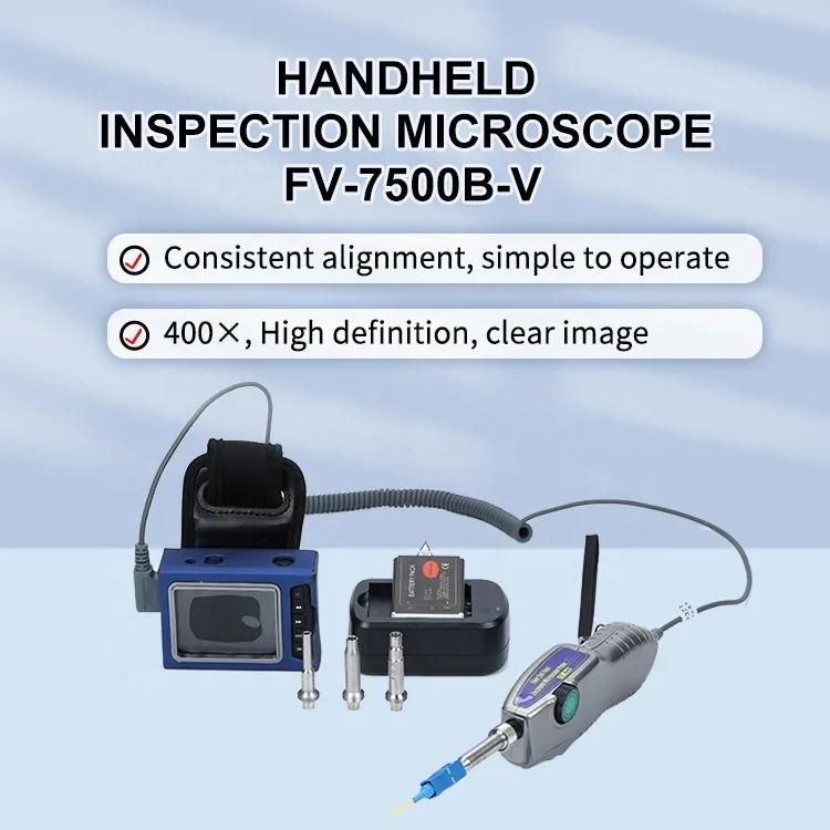 Neofibo FV-7500B2-V Handheld Optique Inspector Kit FTTH Optical Connectors Inspection Probe Fiber Optic Scope Microscope