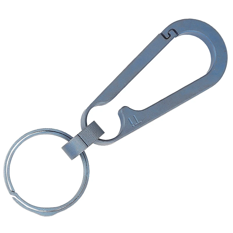 Ultralight Aviation Titanium Anti-Lost Carabiner, Keychain, Creative Gift With 26Mm Titanium Key Ring