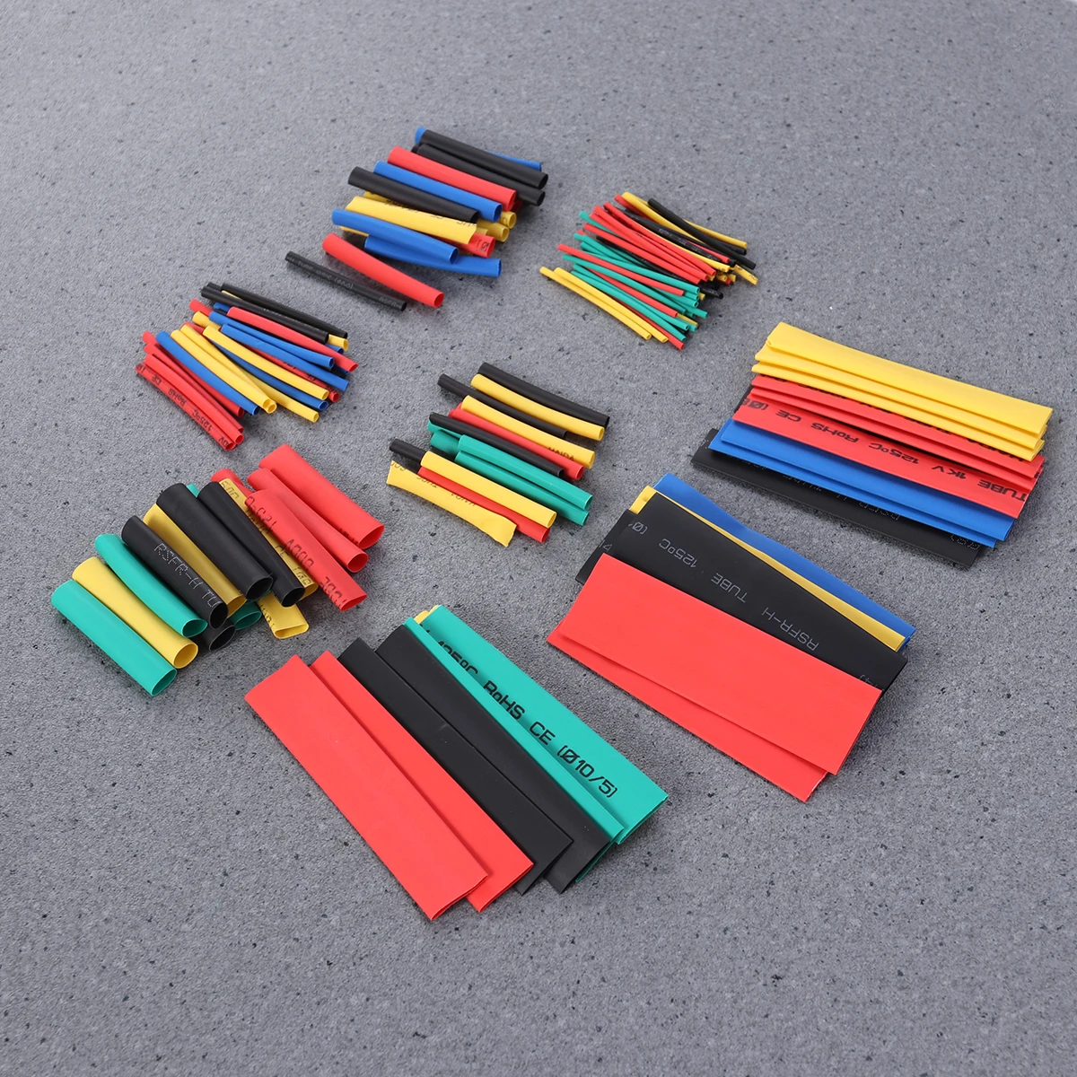 

164Pcs Heat Shrink Tubing Flat Secure Wiring Harness Protection Sleeving Cable Wrap Set Heat Shrink Tubing
