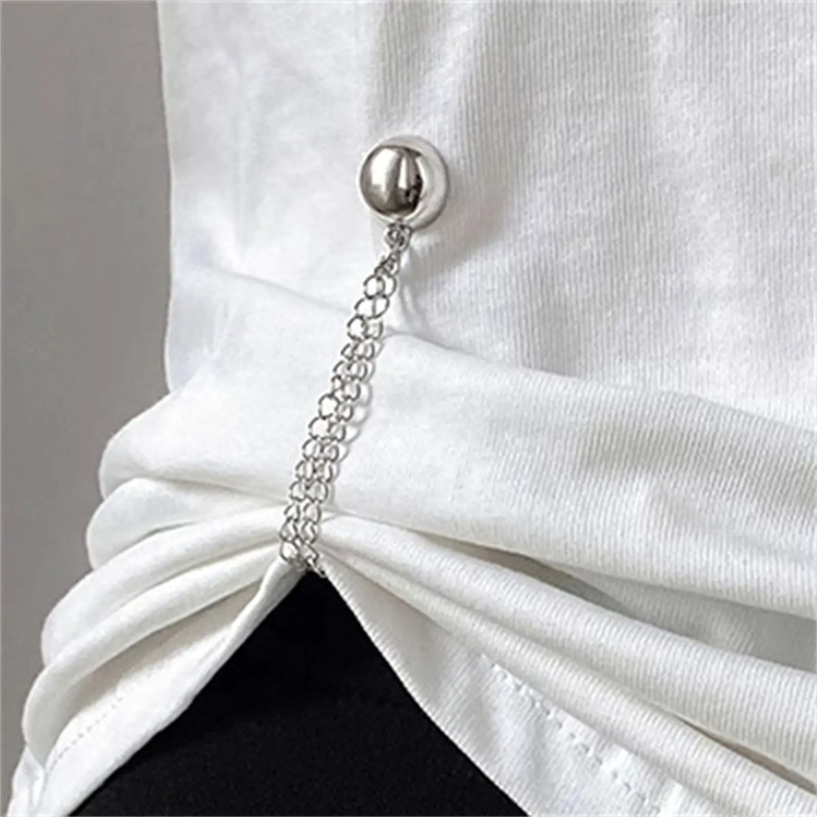 Zinc Alloy Magnetic Pants Cuff Fastener For Daily Commuting Men Women Invisible Hem Adjuster With Detachable Chain Durable