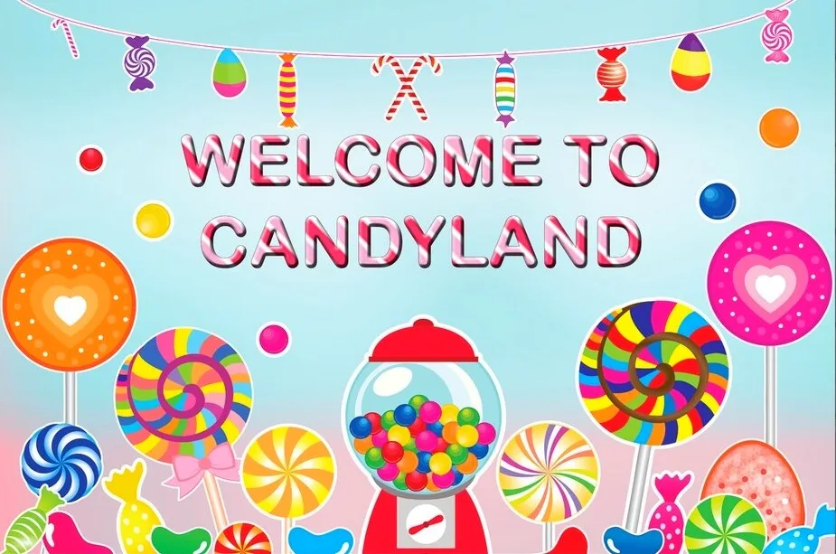 

Candyland Flag Candy bar theme lollipop backdrops High quality computer print party supplies Photography Studio Backgrounds