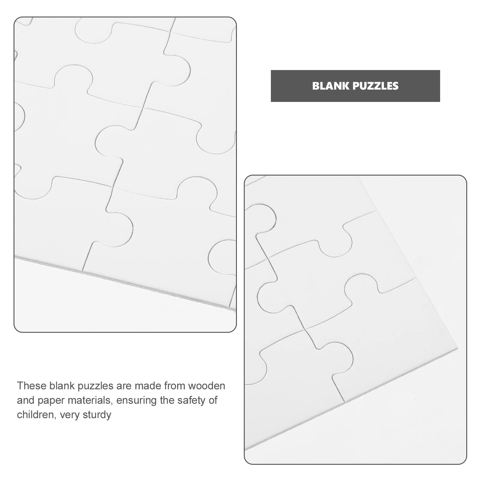 Puzzles vierges pour dessiner, grandes pièces de Puzzle pour enfants, fournitures artisanales éducatives, Puzzle en bois vierge