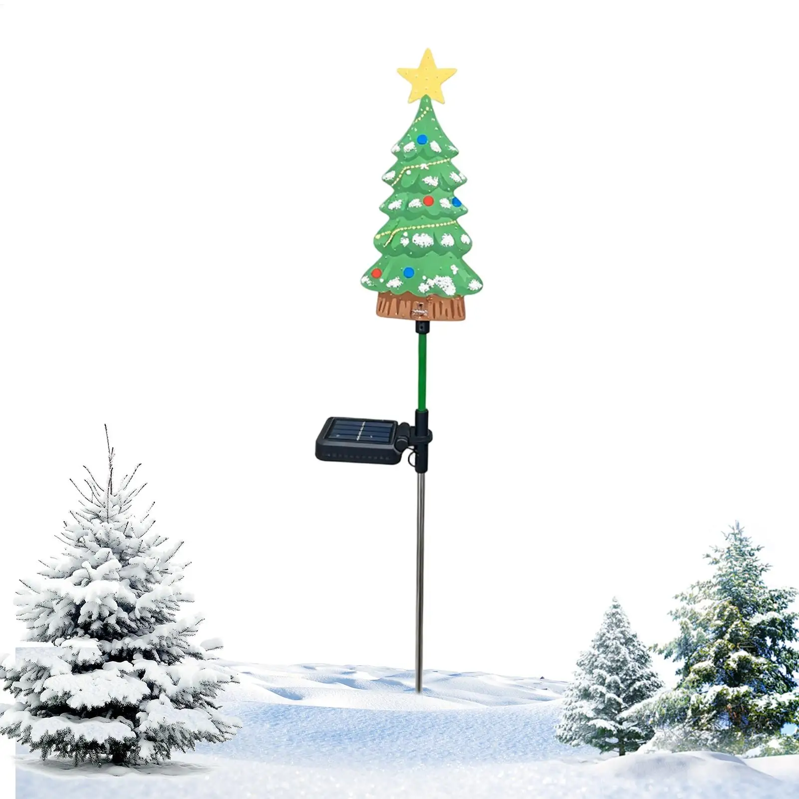 Outdoor Christmas Tree LED Waterproof Solar Powered Stake Signs Outdoor Christmas Decorations For Holiday Season Garden Lawn