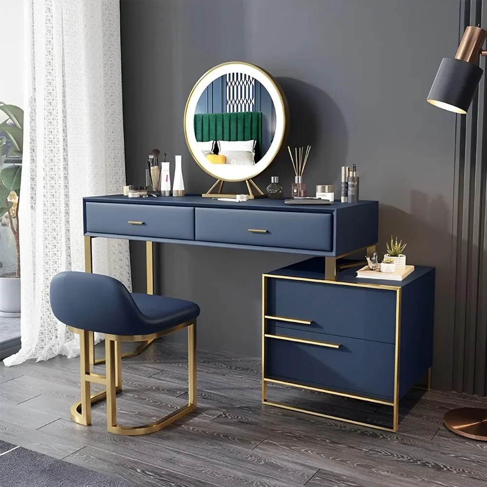 

Туалетный столик с кожей из микрофибры, туалетный столик с зеркалом и подсветкой, туалетный столик