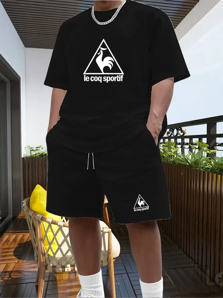 Men's Two-piece Sportswear Short Sleeved T-shirt and Pants Set Running and Fitness Sportswear 2026 Summer Big Discount