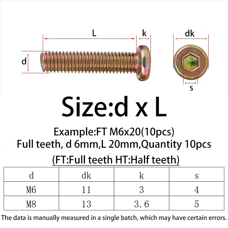 M6 M8 Allen Cap Furniture Screws Flat Round Head Hex Socket Connector Bolts for Home Furniture Beds Cribs Tables Chairs Hardware