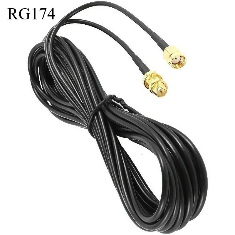RP-SMA to SMA Cable RP-SMA Male to SMA Female RG174 Coaxial Extension 50 Ohm for WiFi Router Antenna