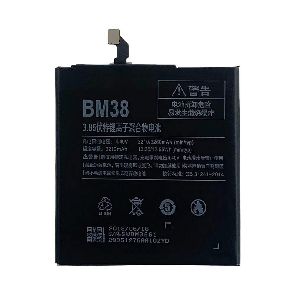 BM38 3260mAh Phone Battery BM38 For Xiaomi Mi 4S High Quality Internal Replacement Bateria Rechargeable Batteries + Free Tools