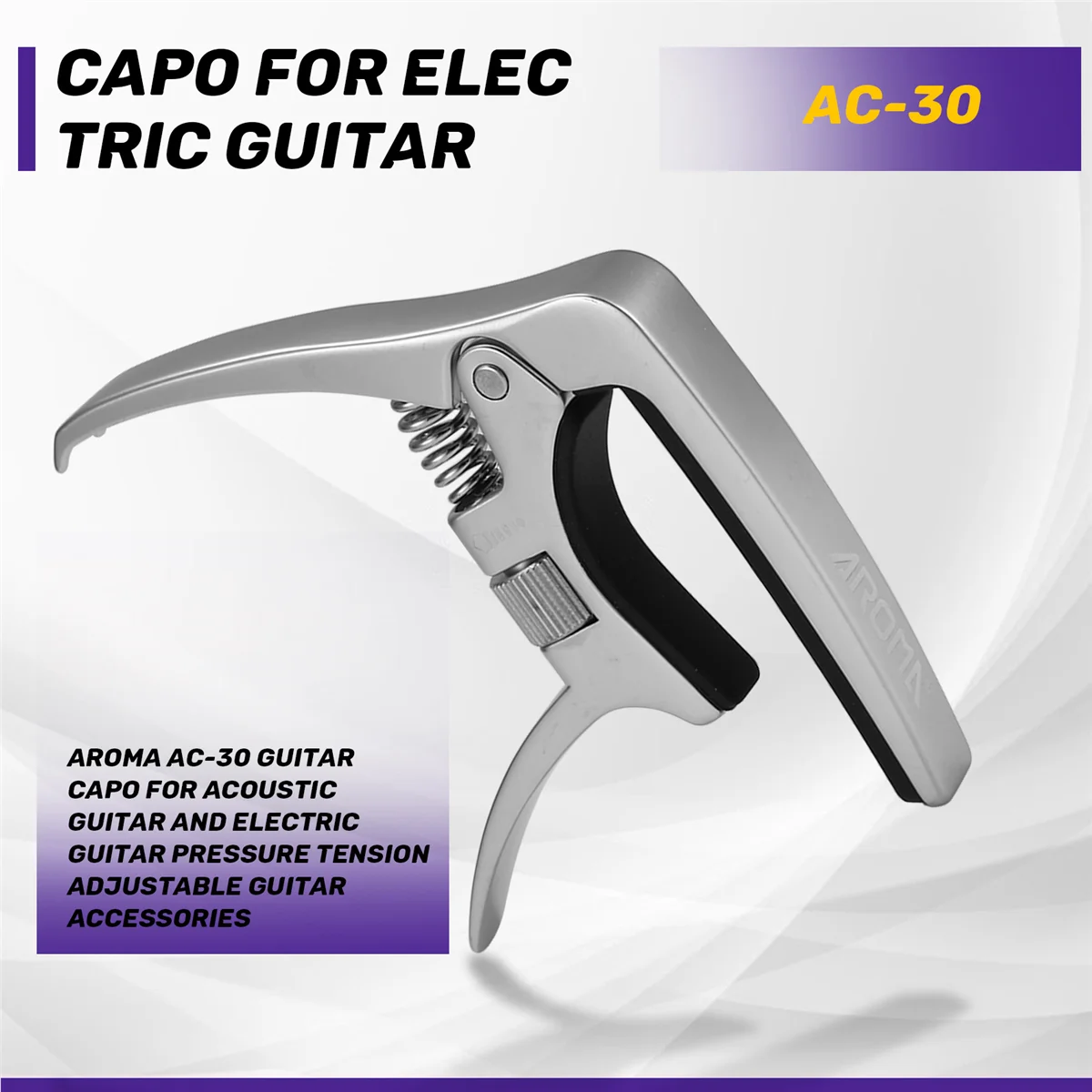 New AROMA AC-30 Guitar Capo for Acoustic Guitar and Electric Guitar Pressure Tension Adjustable Guitar Accessories