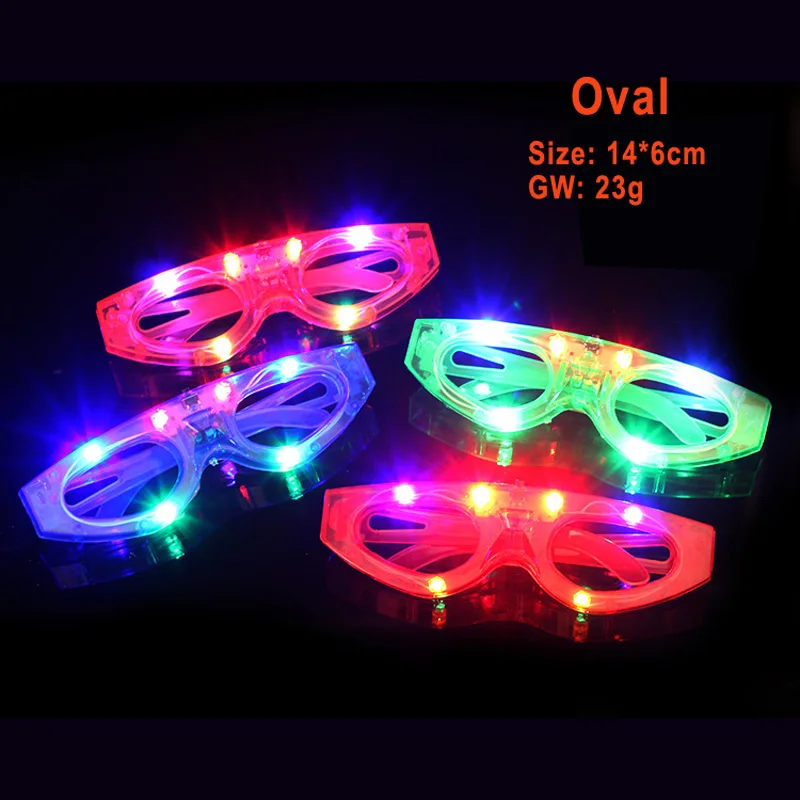 LED Light Up Party Sunglasses for Adults and Kids, Glow Blinds, Shutter, Neon Flash, Carnival, Birthday, Wedding Decor 50Pcs