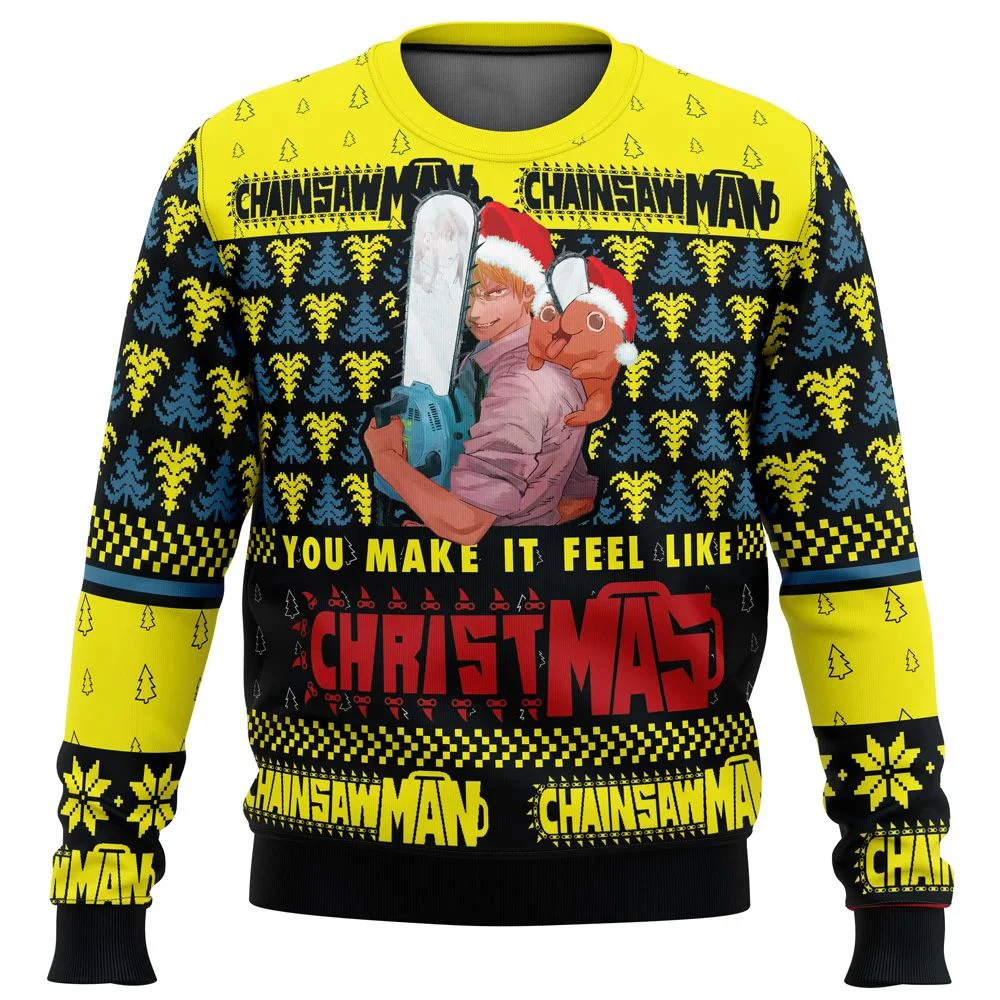 

Dreamy chainsaw Christmas carnival unisex sweater Santa Claus sweater 3D sweater autumn and winter pullover high-end clothing 20