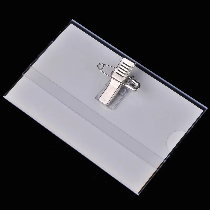 Waterproof Transparent Card Holder with Safety Pin Clip Anti-lost Card Protector for Business Bus Bank Credit Card Cover 9x5.5cm image 5
