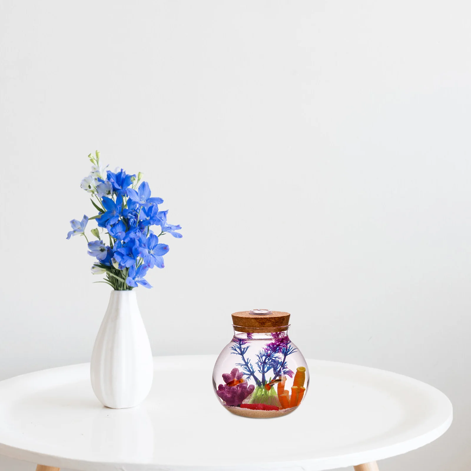 

Fish Tank LED Light Micro Landscape Ecological Bottle High Borosilicate Glass Transparent Home Decor Cylindrical Glass Bottle