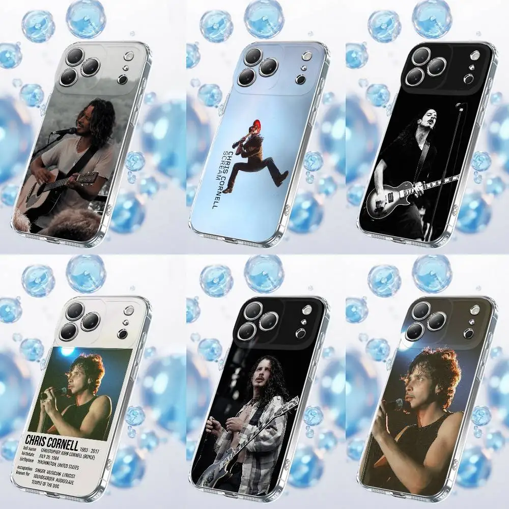 

C-Chris Cornell Scream Phone Case For iPhone 17,16,15,14,13,12,11,Plus,Pro,Max,Plus,E,Air,Mini Transparent Cover