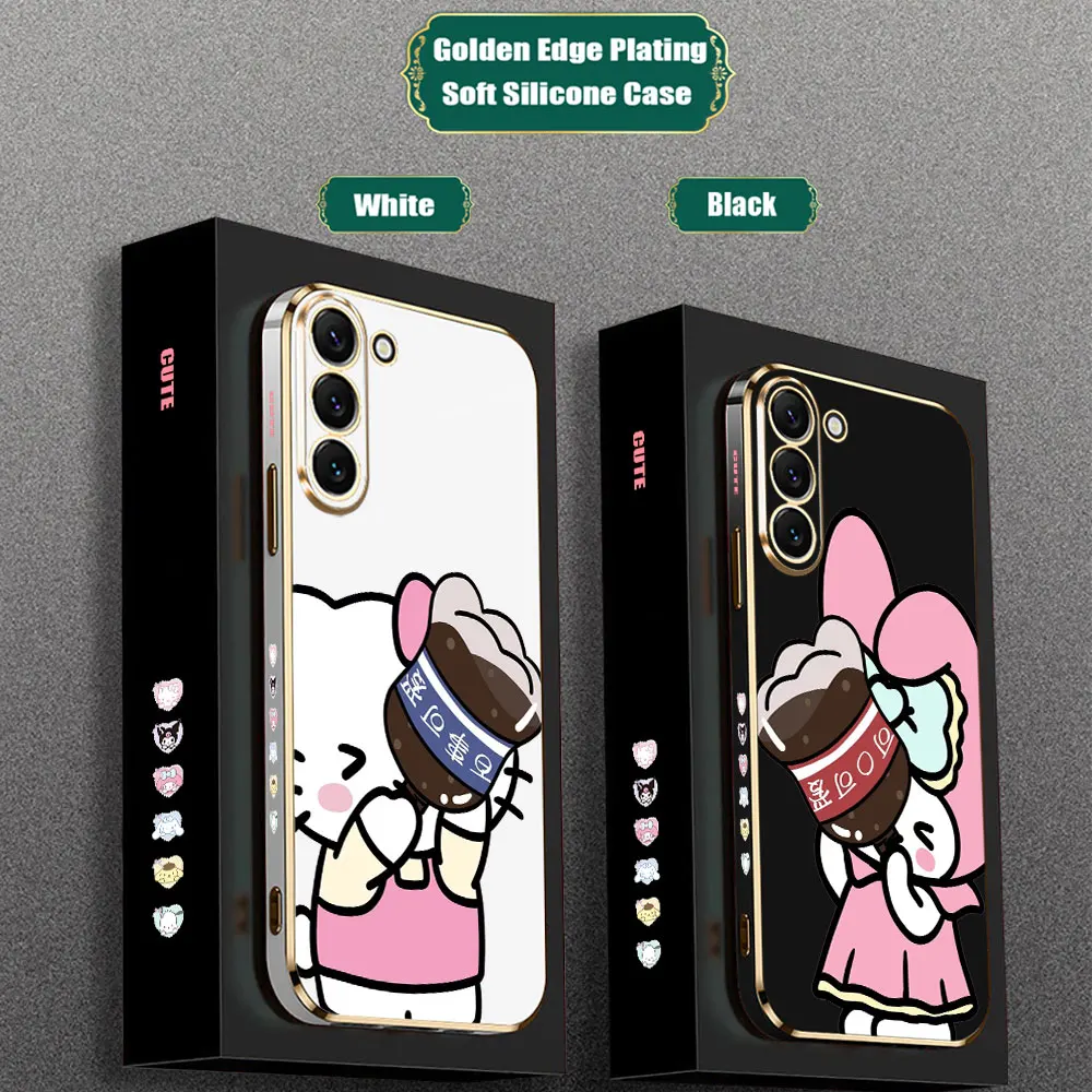 Cola Hello Kitty My Melody Case For Samsung Galaxy Note Ultra 20 10 9 8 Plus A15 A14 A13 A05 S M62 M53 M51 M33 M32 M31 M25 Cover