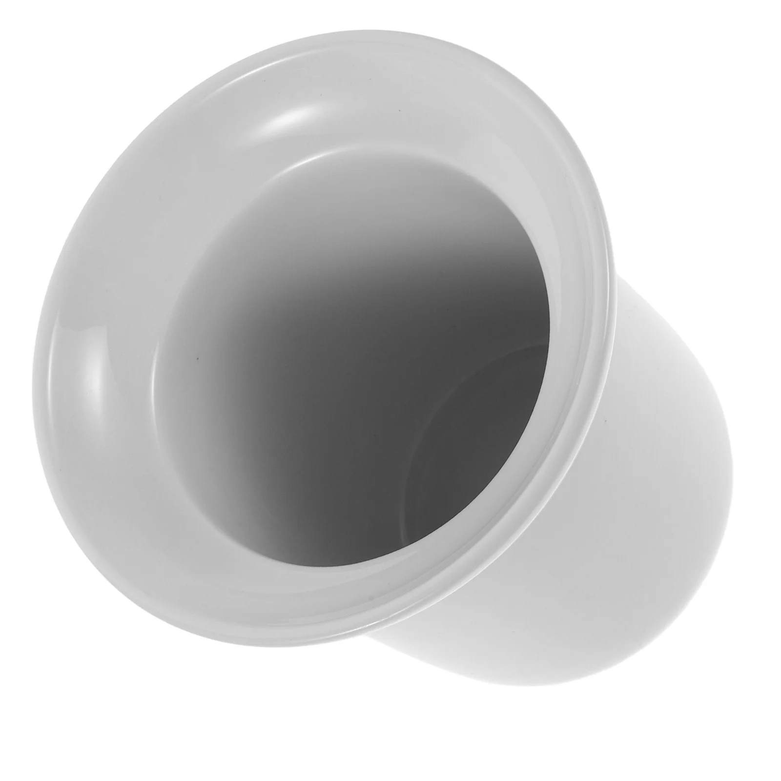 

Ceramic Toilet Brush Cup - Compact White Porcelain Brush Holder - Modern Space-Saving Bathroom Cleaning Organizer with Hygienic