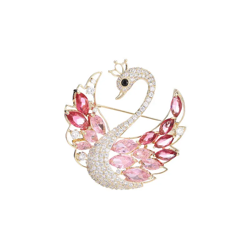 Corsage inlaid with zircon exquisite elegance jacket cardigan coat accessories swan brooch