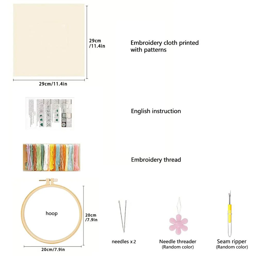 Christmas Embroidery Landscape Winter Kit With Hoop DIY Cross Stitch Snowman Sewing Kit For Beginner Adult