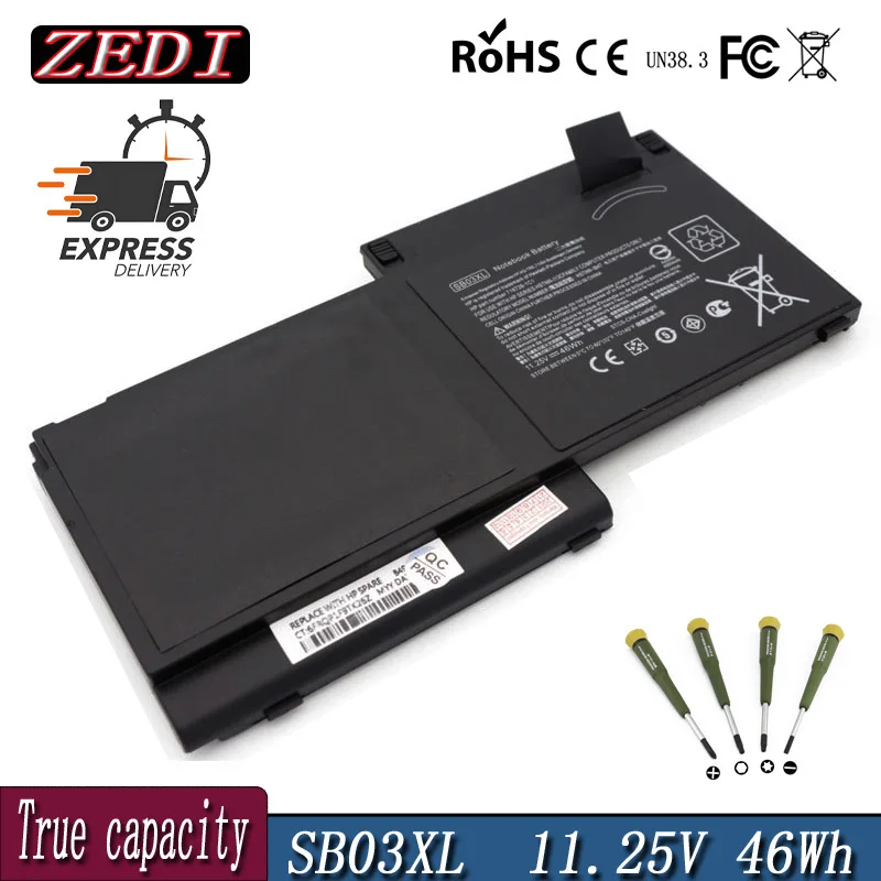 

ZEDI SB03XL Battery For HP EliteBook 820 720 725 G1 G2 HSTNN-IB4T 716726-1C1 HSTNN-LB4T SB03046XL 717378-001 11.25V 46WH