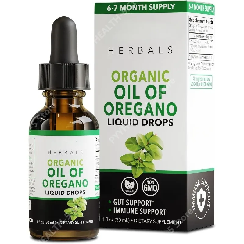 Oregano Oil Organic Liquid Tincture Extract Cleanse Detox Immune Support, Digestive Gut Health - Pure Vegan Herbal Tincture 1 Oz