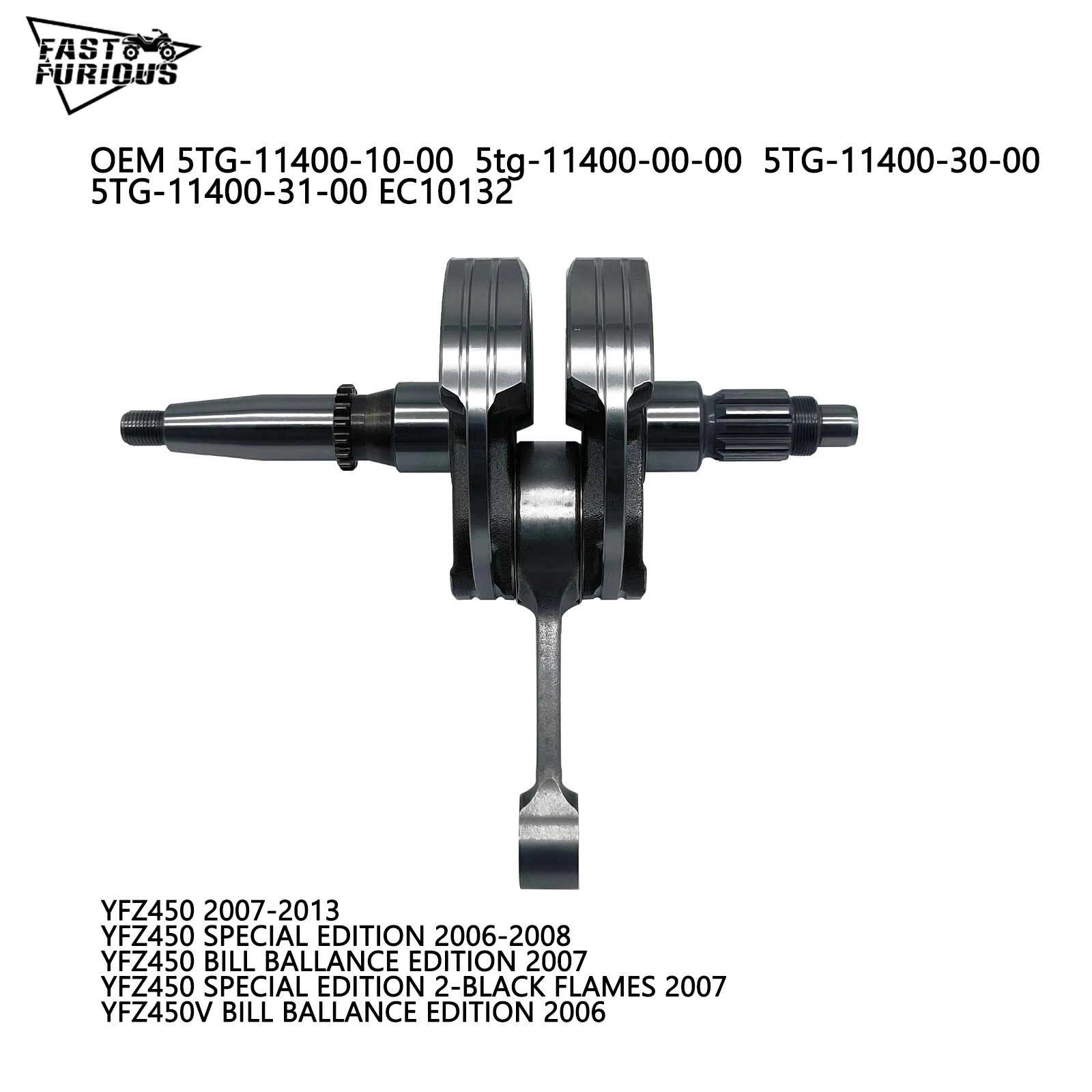 WAŁ KORBOWY (CRANKSHAFT ASSY) do quadów ATV YMH YFZ450, numer części 5TG-11400-10-00