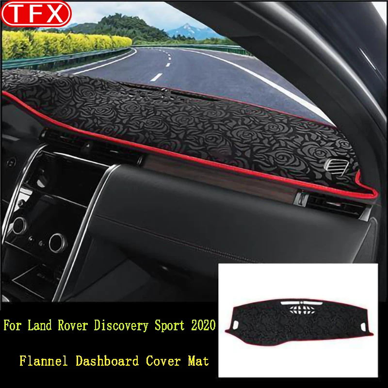 For Land Rover Discovery Sport 2020 Car-styling Roses Pattern Flannel Dashmat Dashboard Cover Pad Dash Mat Interior Accessories