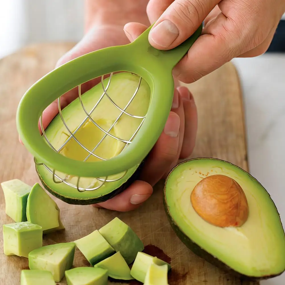 Multifunctional Avocado Slicer Quick Pitter Cutter Tool for Kiwi 3 in 1 Fruit Slicer Divider Kitchen Gadget for Guacamole Prep
