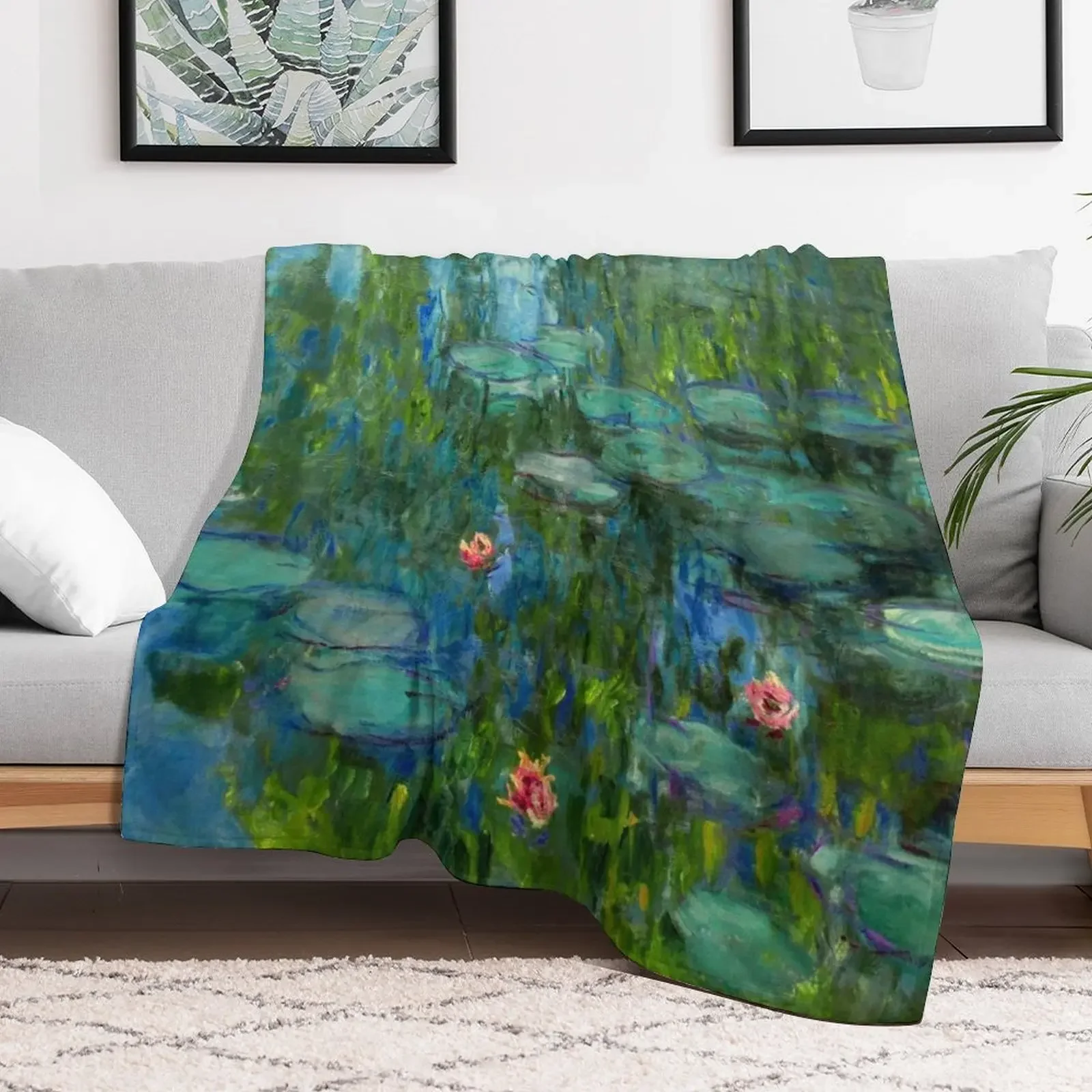 New Water Lilies (or Nymphéas) Claude Monet Fine Art Throw Blanket halloween Winter beds Luxury Thicken Blankets