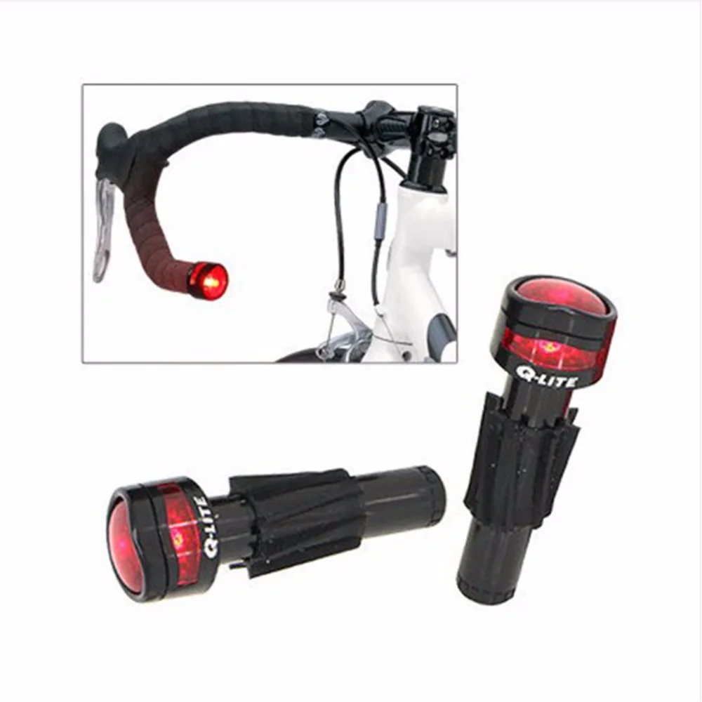 Taiwan Q-LITE MTB Bar End Light Ergonomics 2 Mode Steady Flash Road Bike Bar End Light Super Light Bicycle Handlebar Rear Light