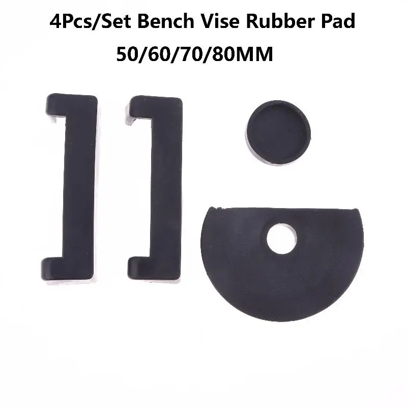 4Pcs/Set 50/60/70/80/mm Mini Bench Vise Pads Anti-Pinch Rubber Gaskets Table Vise Non-slip Anti-pinch Accessories