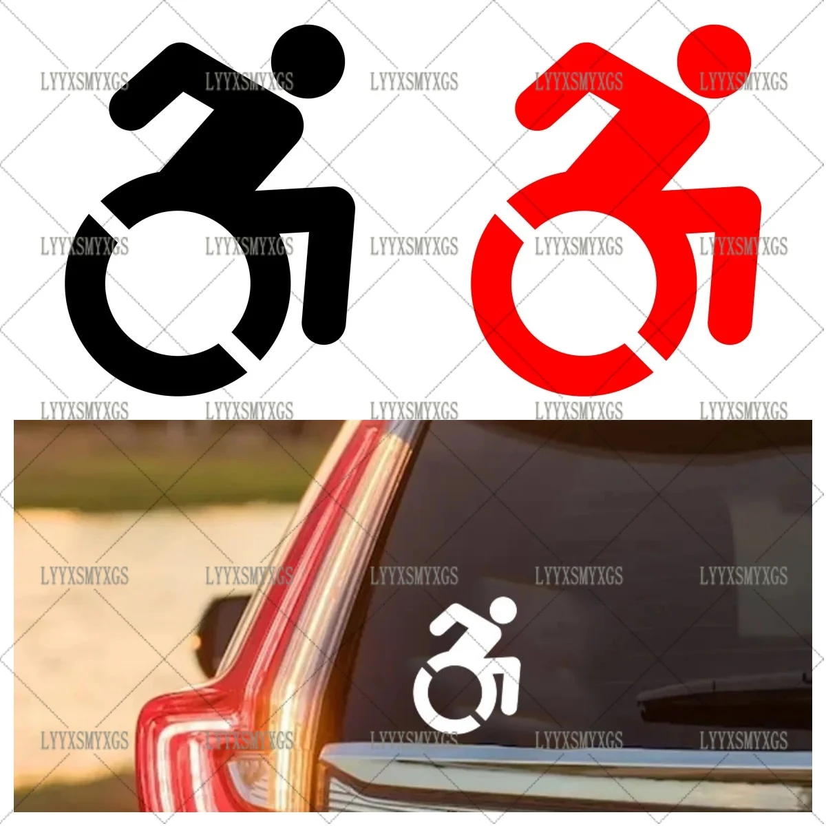 Self-Adhesive Custom Handicap Symbol Car Stickers Waterproof Sunscreen Vinyl Decal PVC wholesale Car Accessories