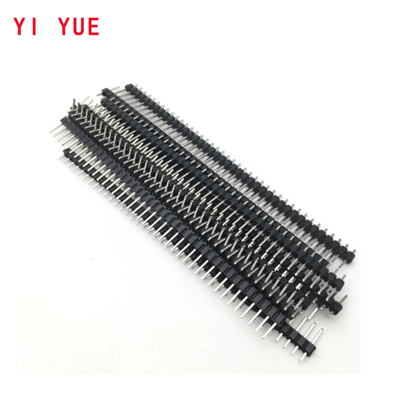 20pcs 10 pairs 40 Pin 1x40 Single Row Male and Female 2.54 Breakable Pin Header PCB JST Connector Strip for Arduino Black