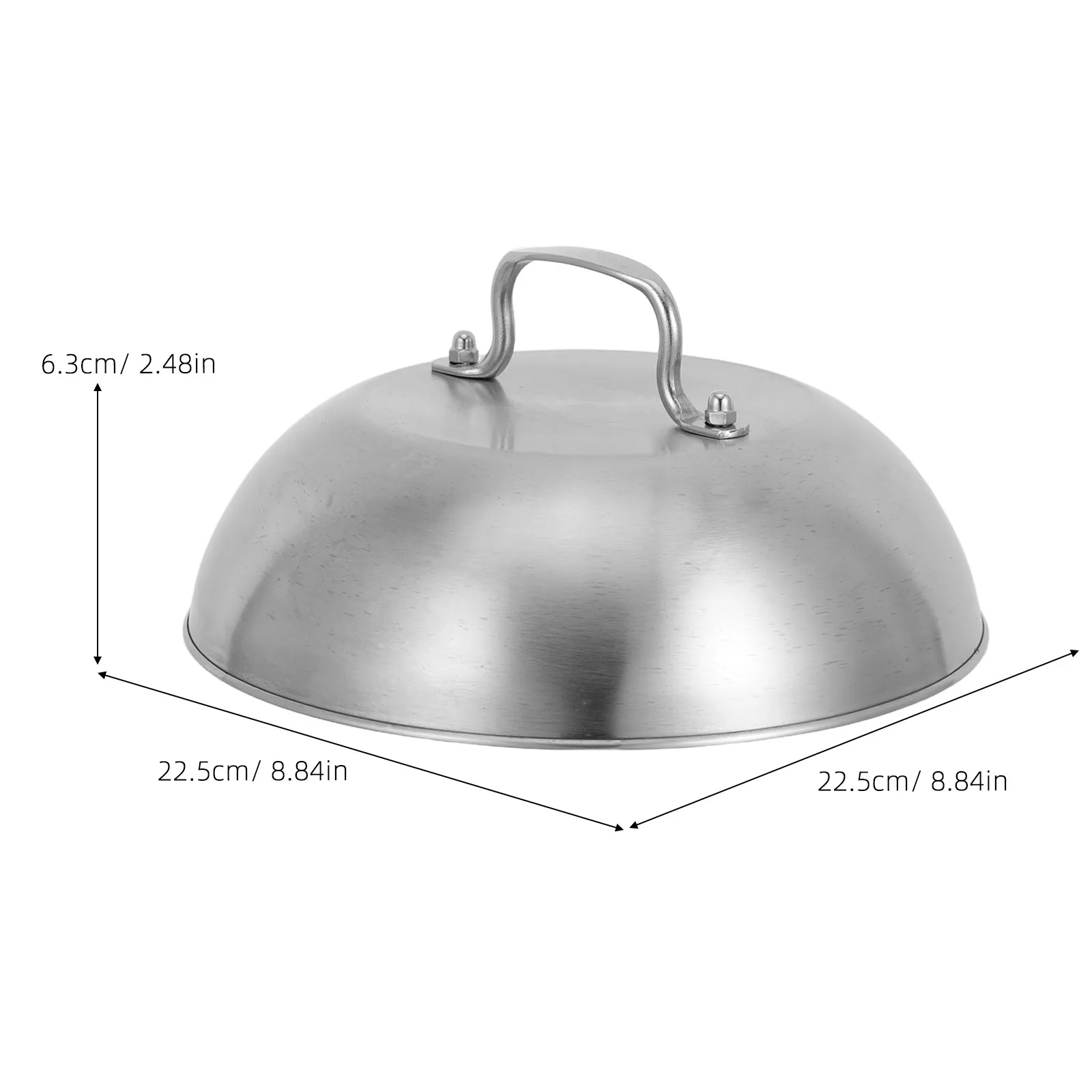 9 Inch Stainless Steel Dome Lid Grill Basting Cover for Bbq Griddle Cheese Melting Pan Lid Heavy Duty Cooking Cover view 2