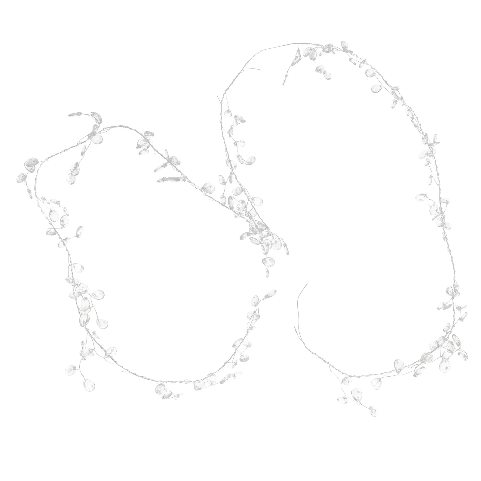 

2Pcs Elegant Transparent Crystal Teardrop Beads String Wedding Decor DIY Projects Chandelier Accents Christmas Trees Decoration